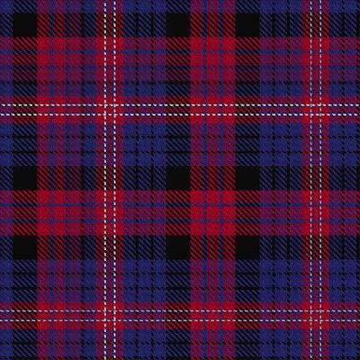 The band's red, navy and royal blue tartan